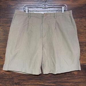 Nautica Men's Rigger Shorts - Classic Fit, Green Striped  - Size 36 8" Inseam